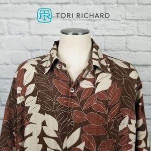 Tori Richard Hawaiian Silk Camp Shirt Sz L